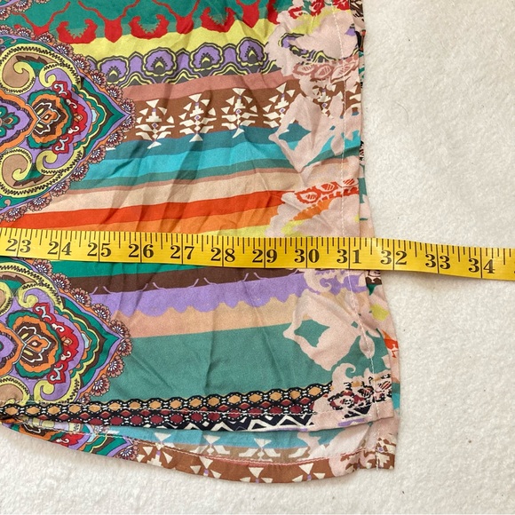 Johnny Was Silk Patchwork Longline Boho Tunic Top sz M - Picture 9 of 12